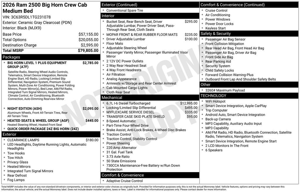 New 2026 RAM 2500 Big Horn AWD/4WD image 4