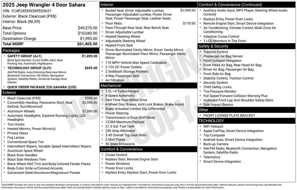 New 2025 Jeep Wrangler Unlimited Sahara w/ Safety Group AWD/4WD image 3