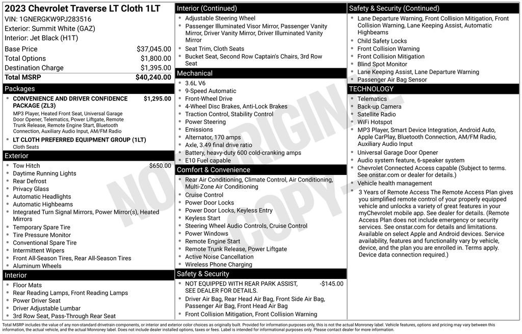 Used 2023 Chevrolet Traverse LT FWD image 10