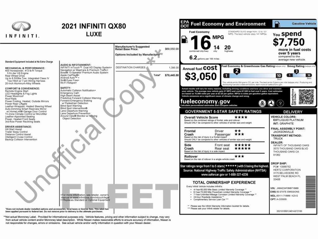 Used 2021 INFINITI QX80 Luxe image 2