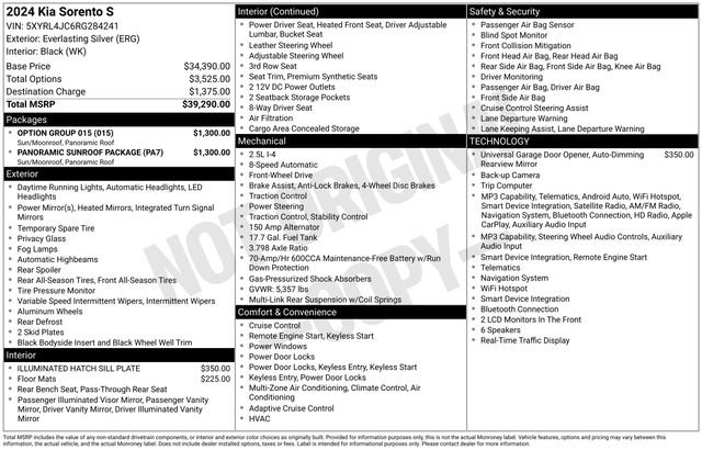 Used 2024 Kia Sorento S w/ Panoramic Sunroof Package FWD image 27