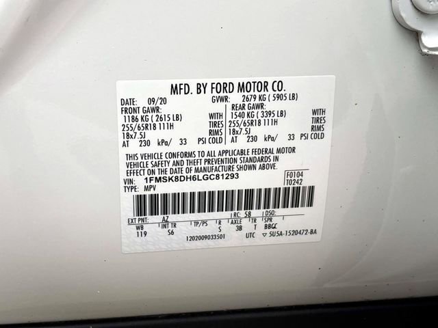 Used 2020 Ford Explorer XLT w/ Equipment Group 202A AWD/4WD image 32