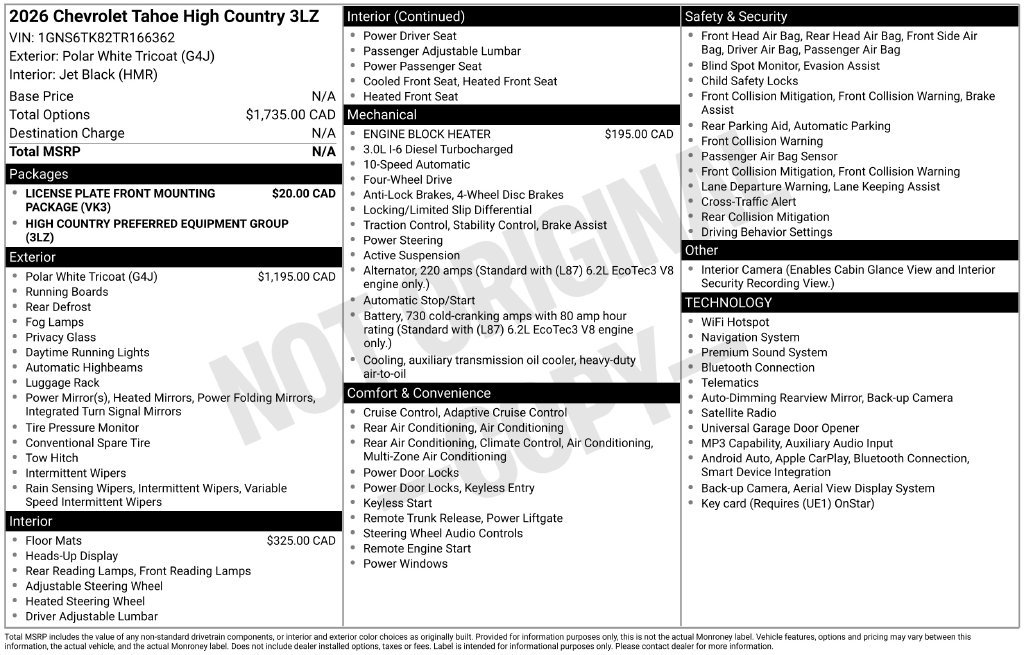 Used 2026 Chevrolet Tahoe High Country AWD/4WD image 34