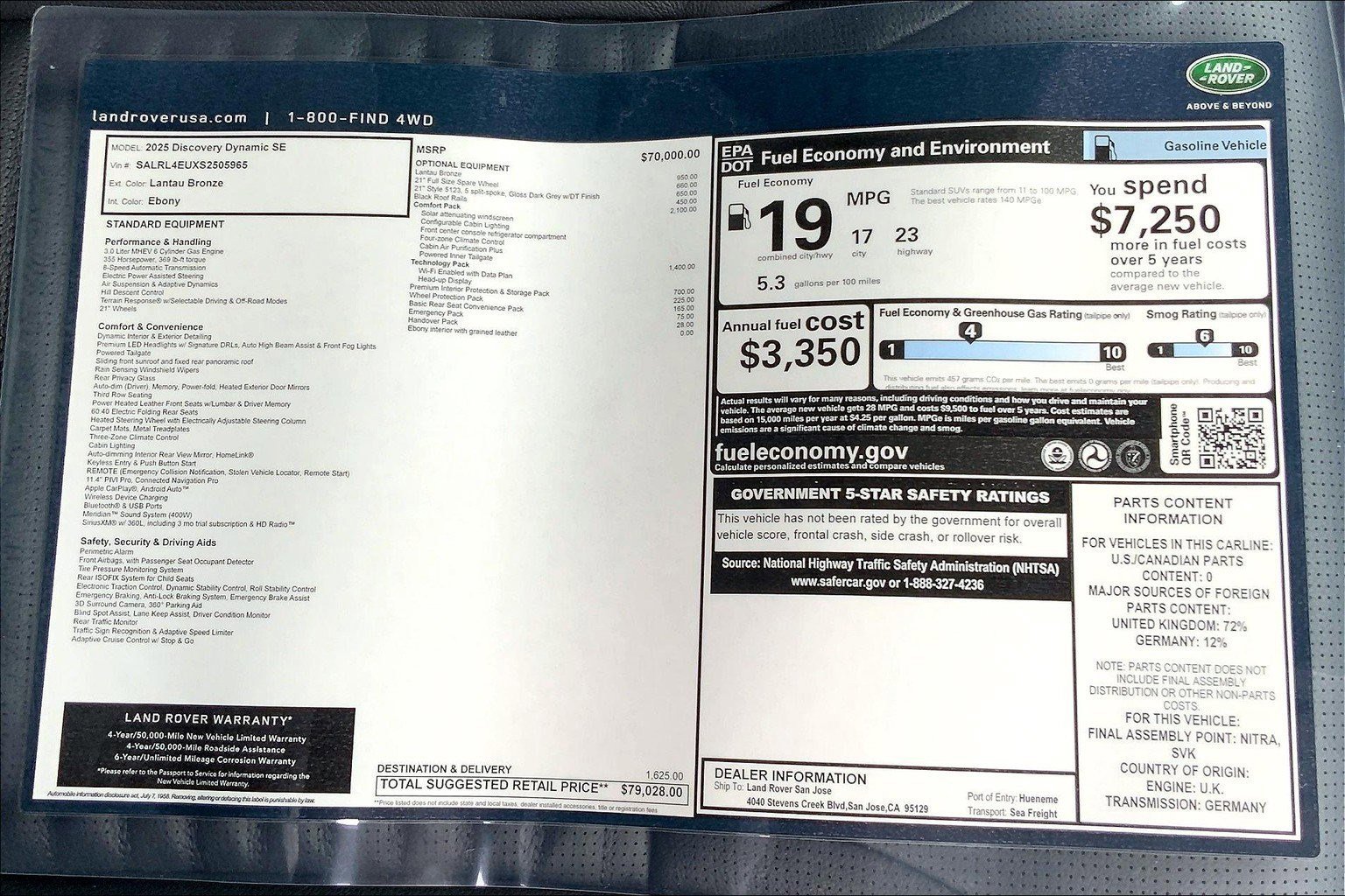New 2025 Land Rover Discovery Dynamic SE image 15