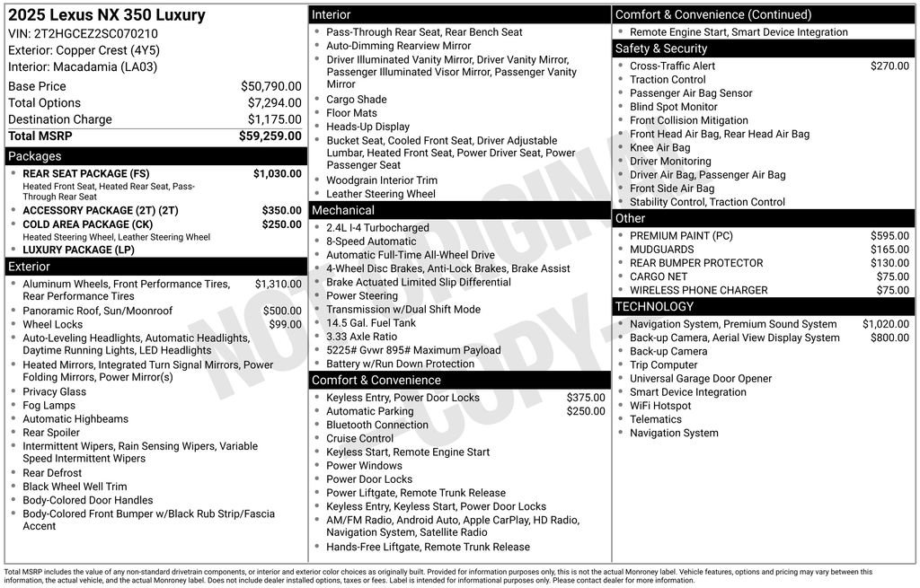 Used 2025 Lexus NX 350 AWD w/ Rear Seat Package image 6