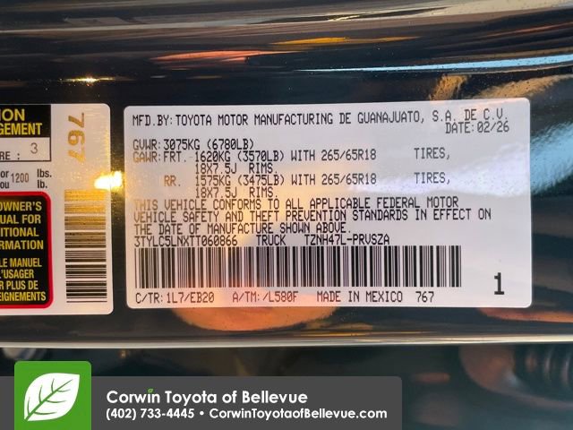 New 2026 Toyota Tacoma Limited image 24