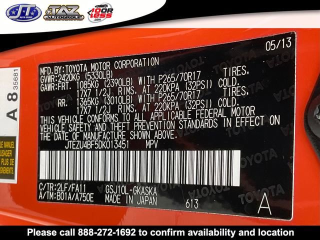 Used 2013 Toyota FJ Cruiser 2WD w/ Convenience Pkg image 18