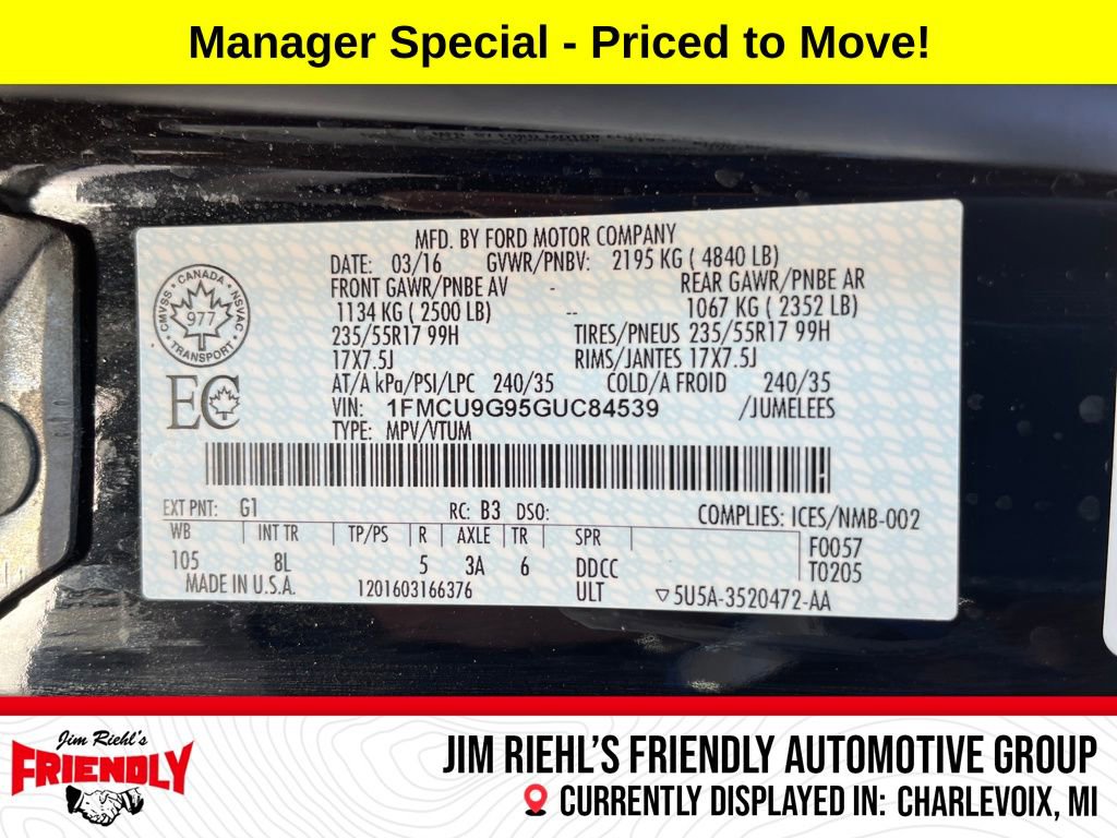 Used 2016 Ford Escape SE w/ Leather Comfort Package image 29