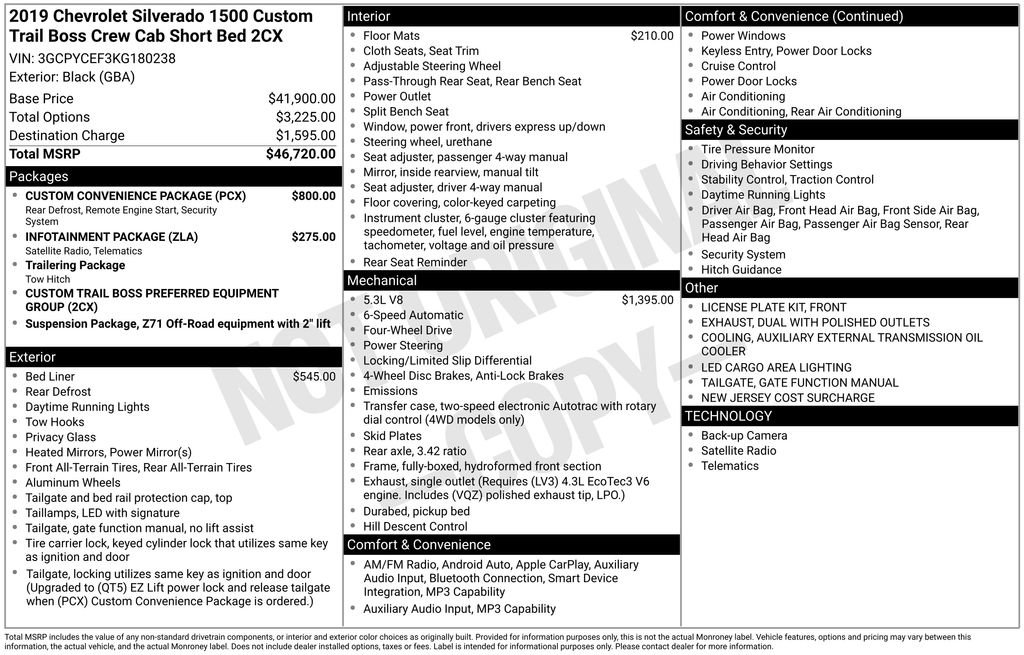 Certified 2019 Chevrolet Silverado 1500 Custom Trail Boss w/ Custom Convenience Package AWD/4WD image 5