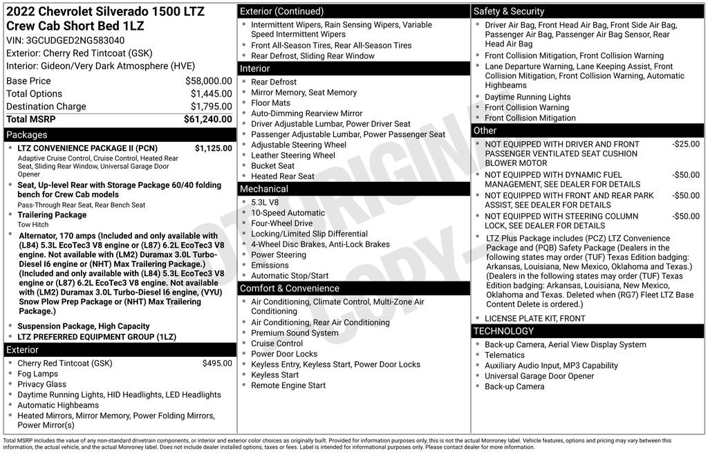 Used 2022 Chevrolet Silverado 1500 LTZ w/ LTZ Convenience Package II AWD/4WD image 2