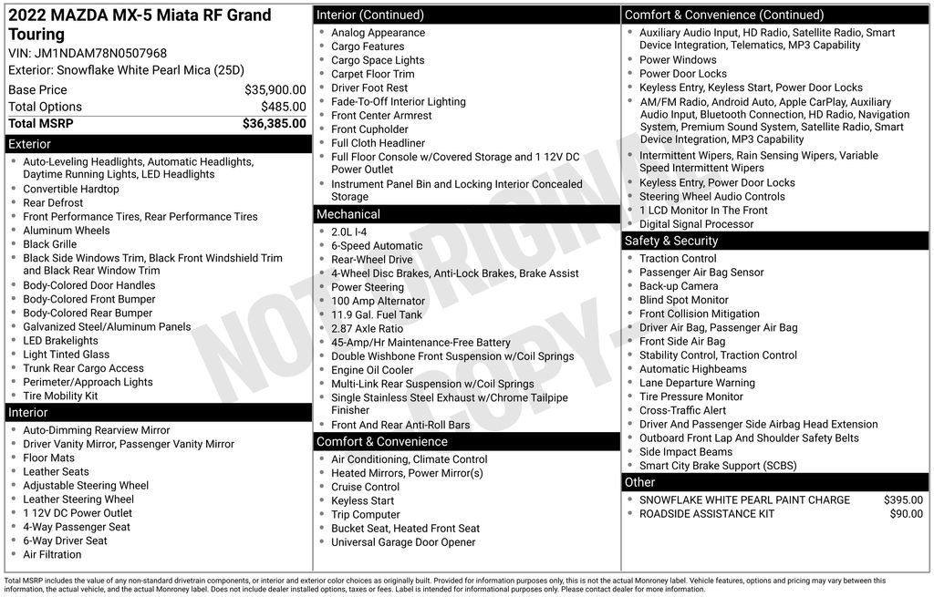 Used 2022 MAZDA MX-5 Miata RF Grand Touring image 41