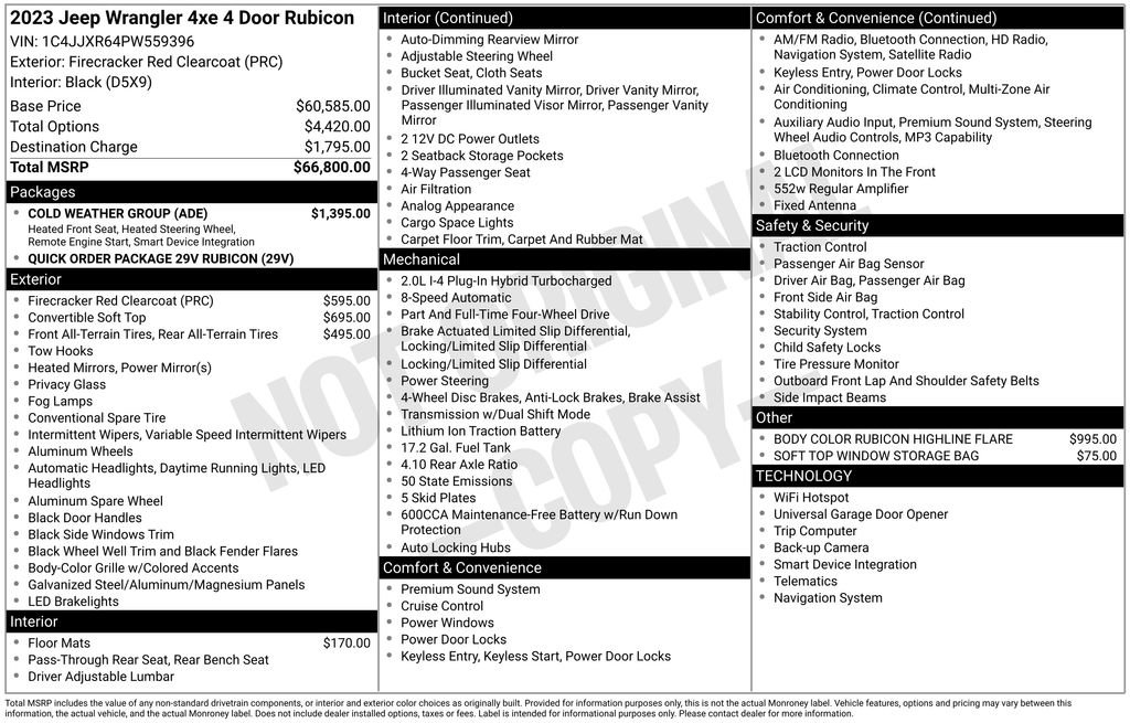 Used 2023 Jeep Wrangler Unlimited Rubicon 4xe w/ Cold Weather Group AWD/4WD image 36