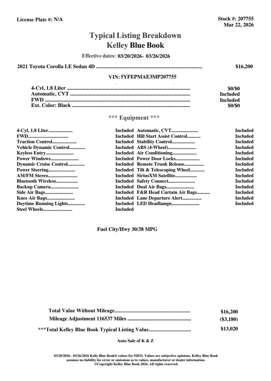 Used 2021 Toyota Corolla LE image 10