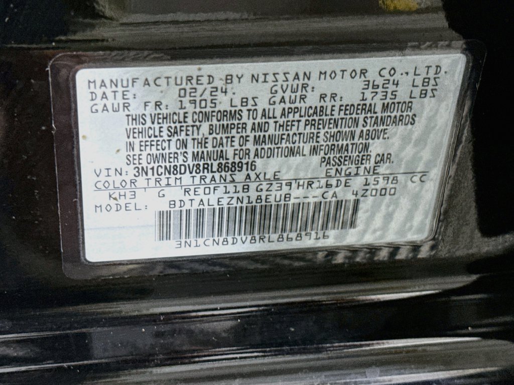Certified 2024 Nissan Versa S w/ Trunk Package FWD image 33