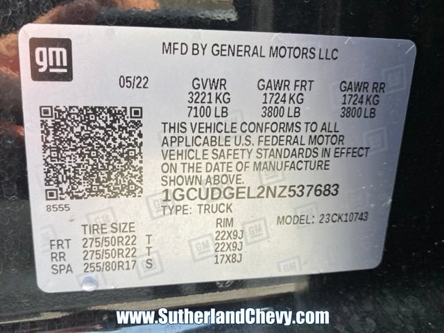 Used 2022 Chevrolet Silverado 1500 LTZ w/ LTZ Premium Package AWD/4WD image 57