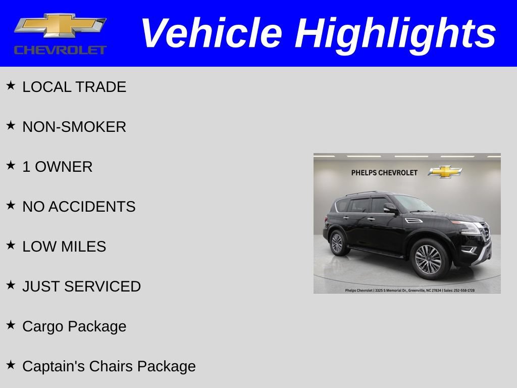 Used 2023 Nissan Armada SL w/ Captain's Chairs Package RWD image 2