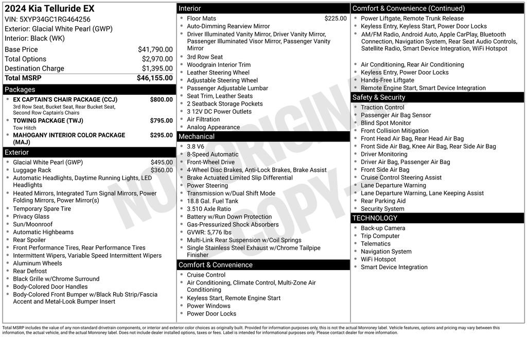 Used 2024 Kia Telluride EX w/ EX Captain's Chair Package image 3