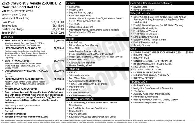 Used 2026 Chevrolet Silverado 2500 LTZ w/ Trail Boss Package AWD/4WD image 14