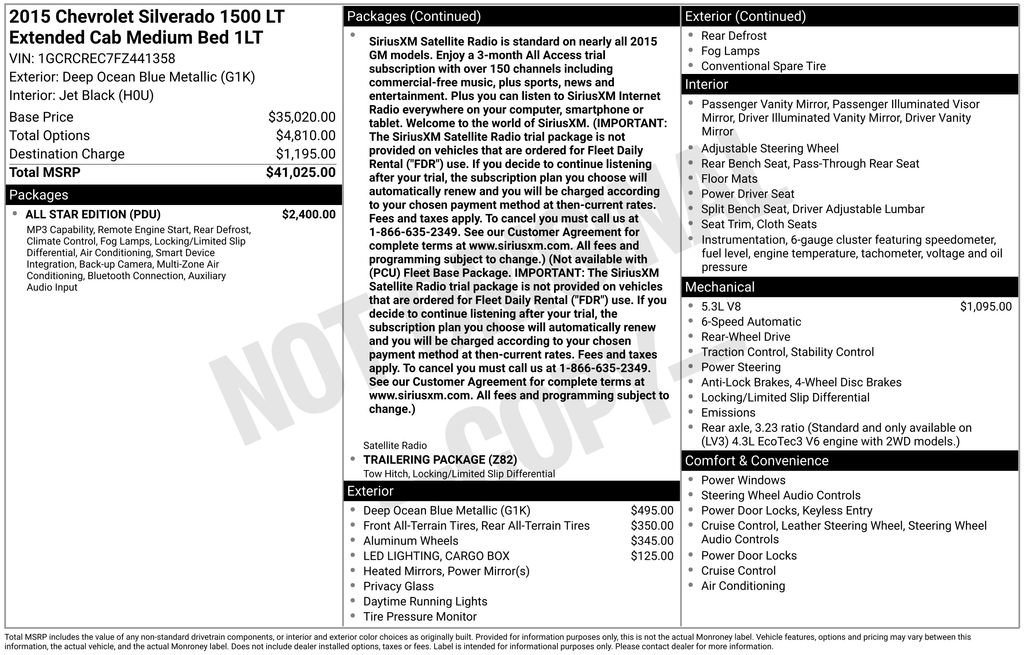 Used 2015 Chevrolet Silverado 1500 LT w/ All Star Edition RWD image 6