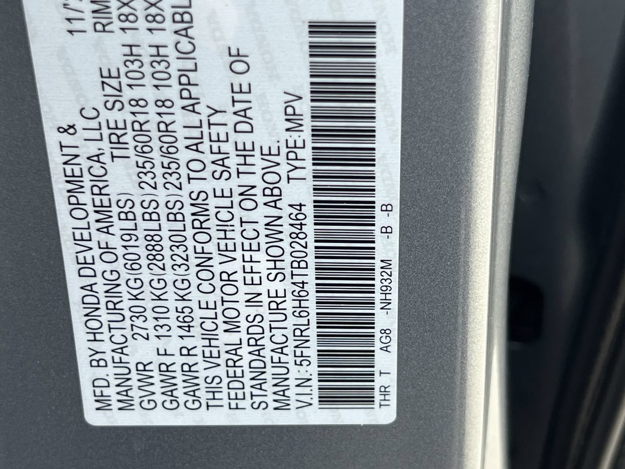 Used 2026 Honda Odyssey EX-L image 12