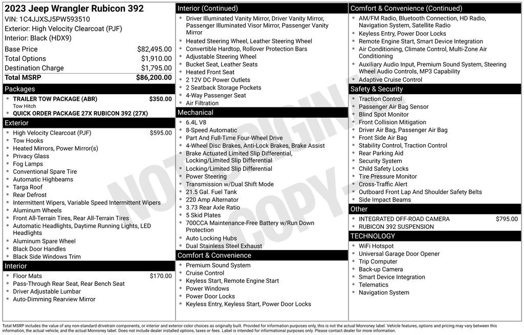 Used 2023 Jeep Wrangler Unlimited Rubicon 392 w/ Trailer Tow Package image 28