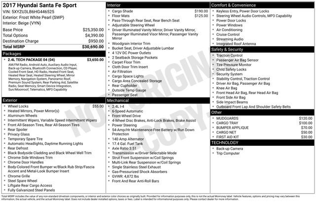 Used 2017 Hyundai Santa Fe Sport w/ 2.4L Tech Package 04 FWD image 5