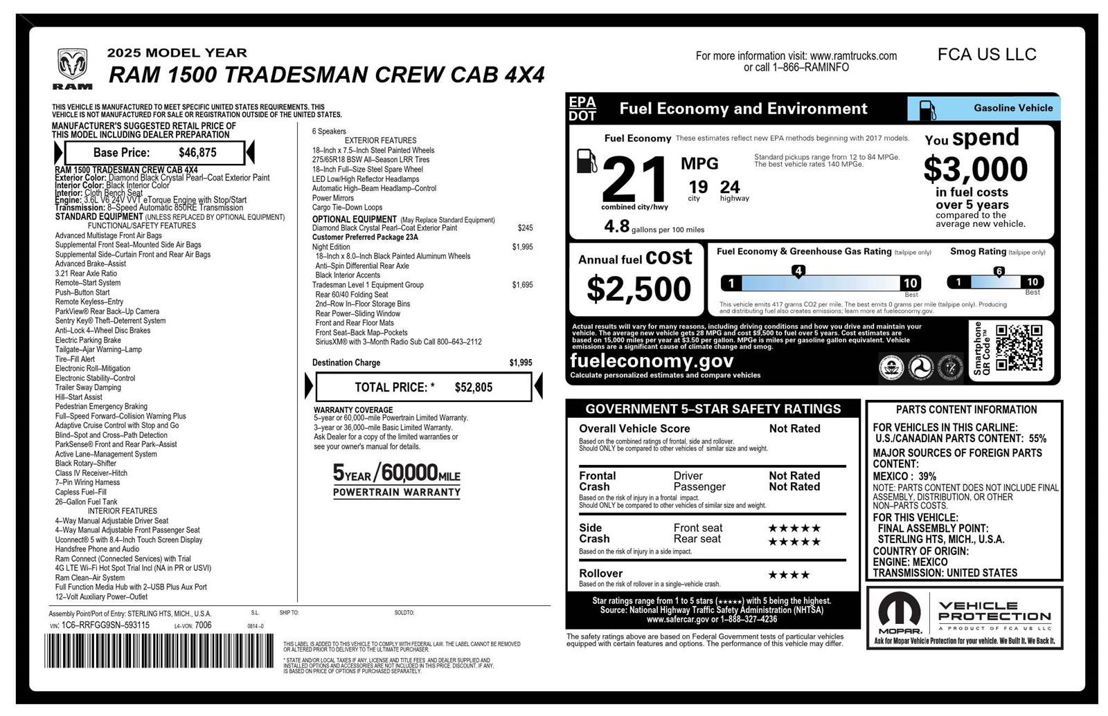 Used 2025 RAM 1500 Tradesman w/ Night Edition AWD/4WD image 4