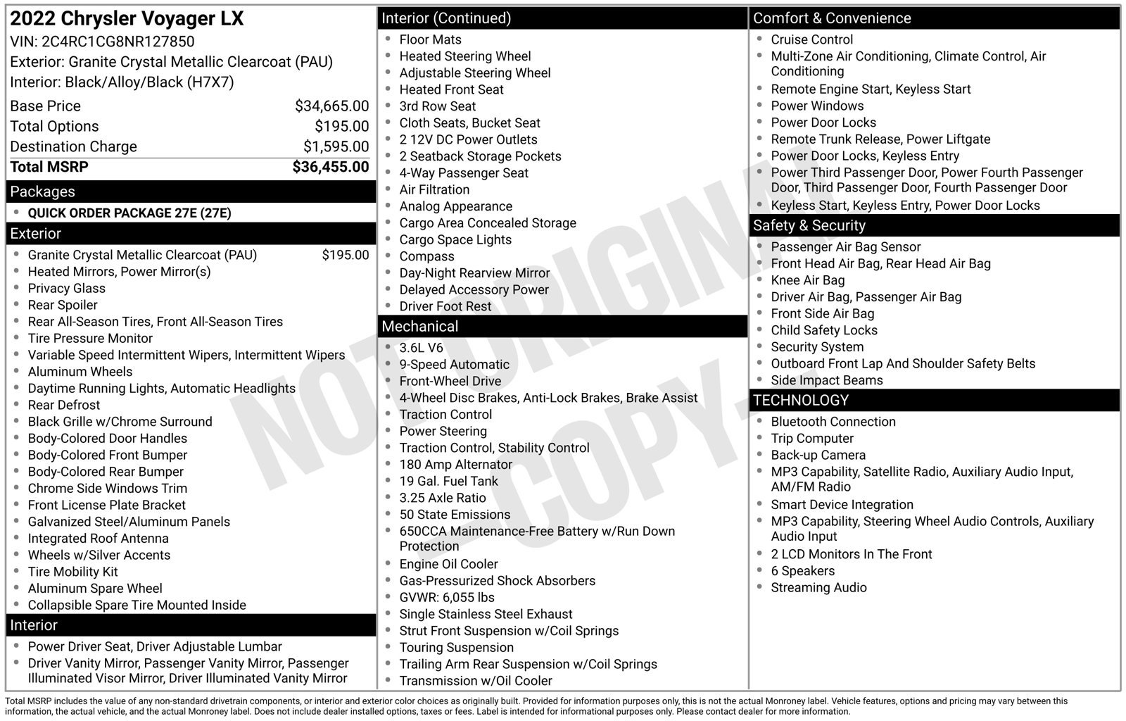 Used 2022 Chrysler Voyager LX FWD image 27