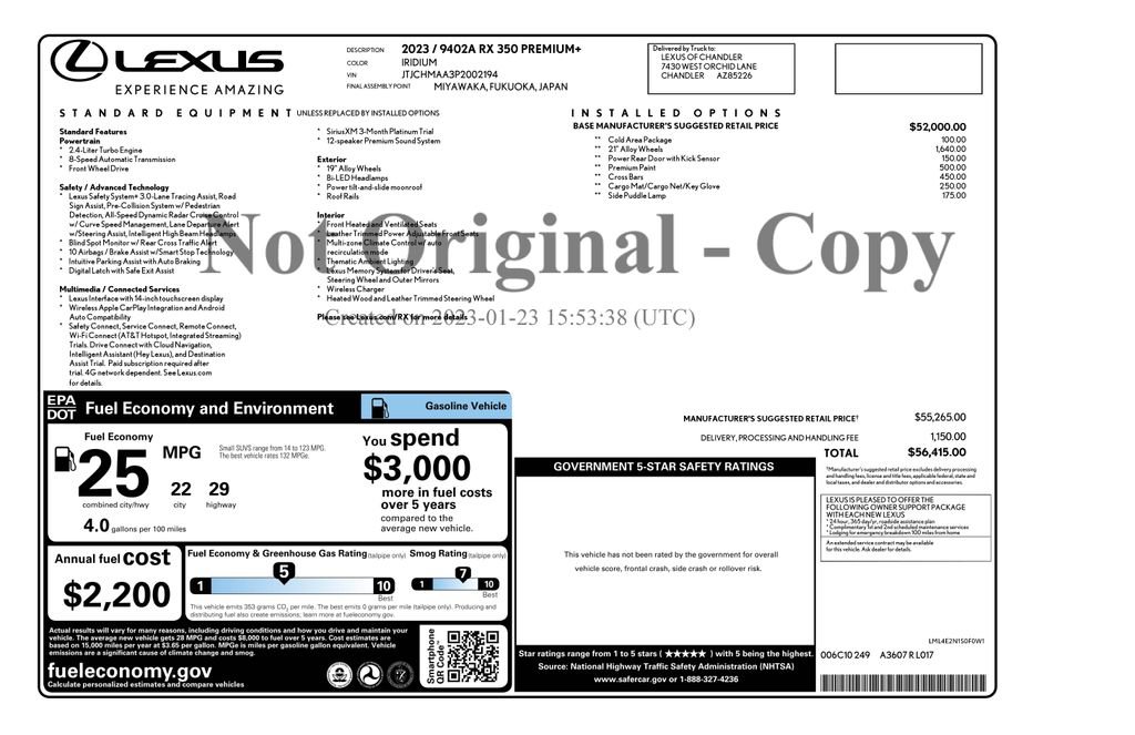 Used 2023 Lexus RX 350 Premium Plus w/ Accessory Package (Z1) FWD image 4