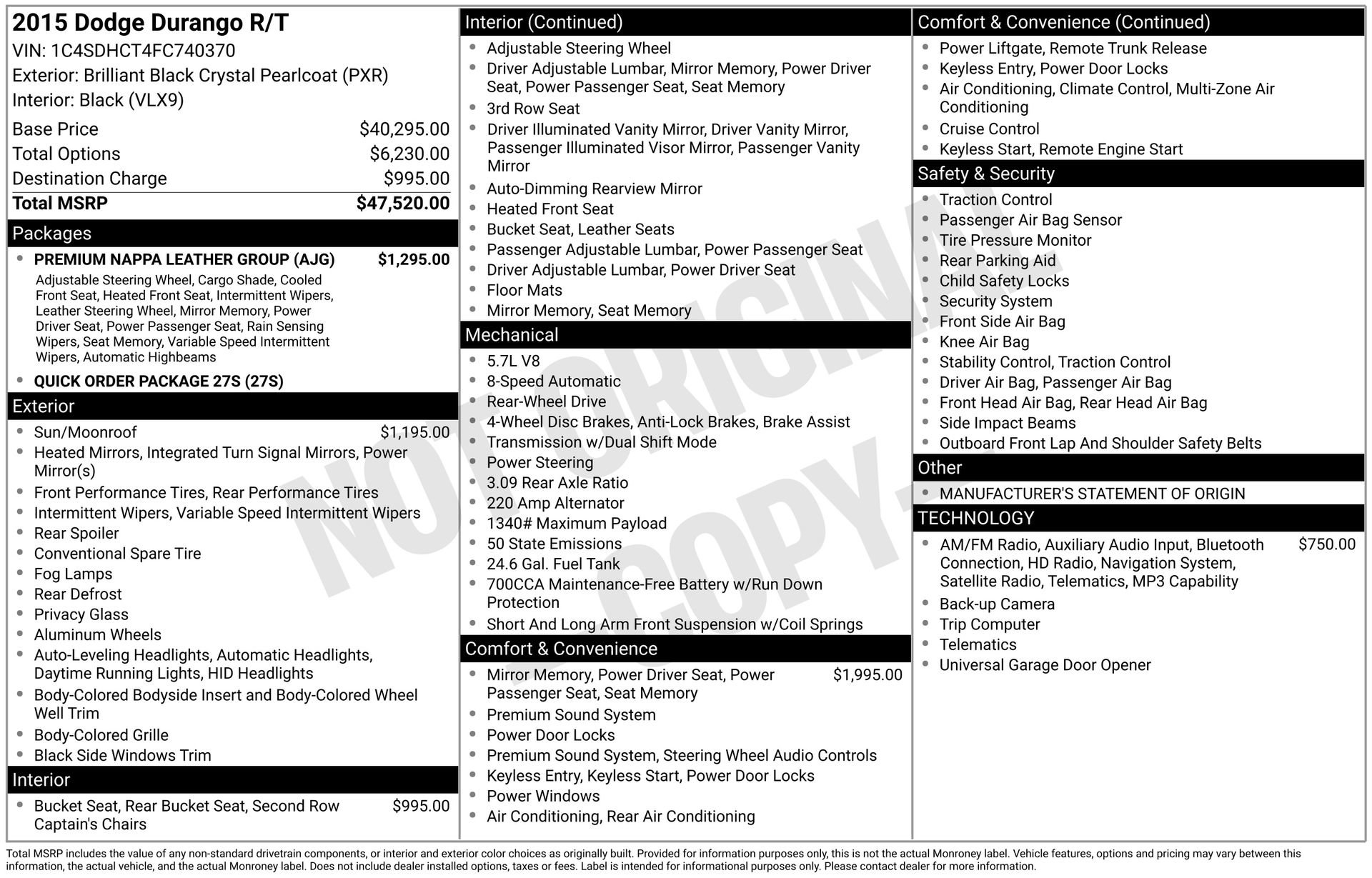 Used 2015 Dodge Durango R/T w/ Premium Nappa Leather Group image 13