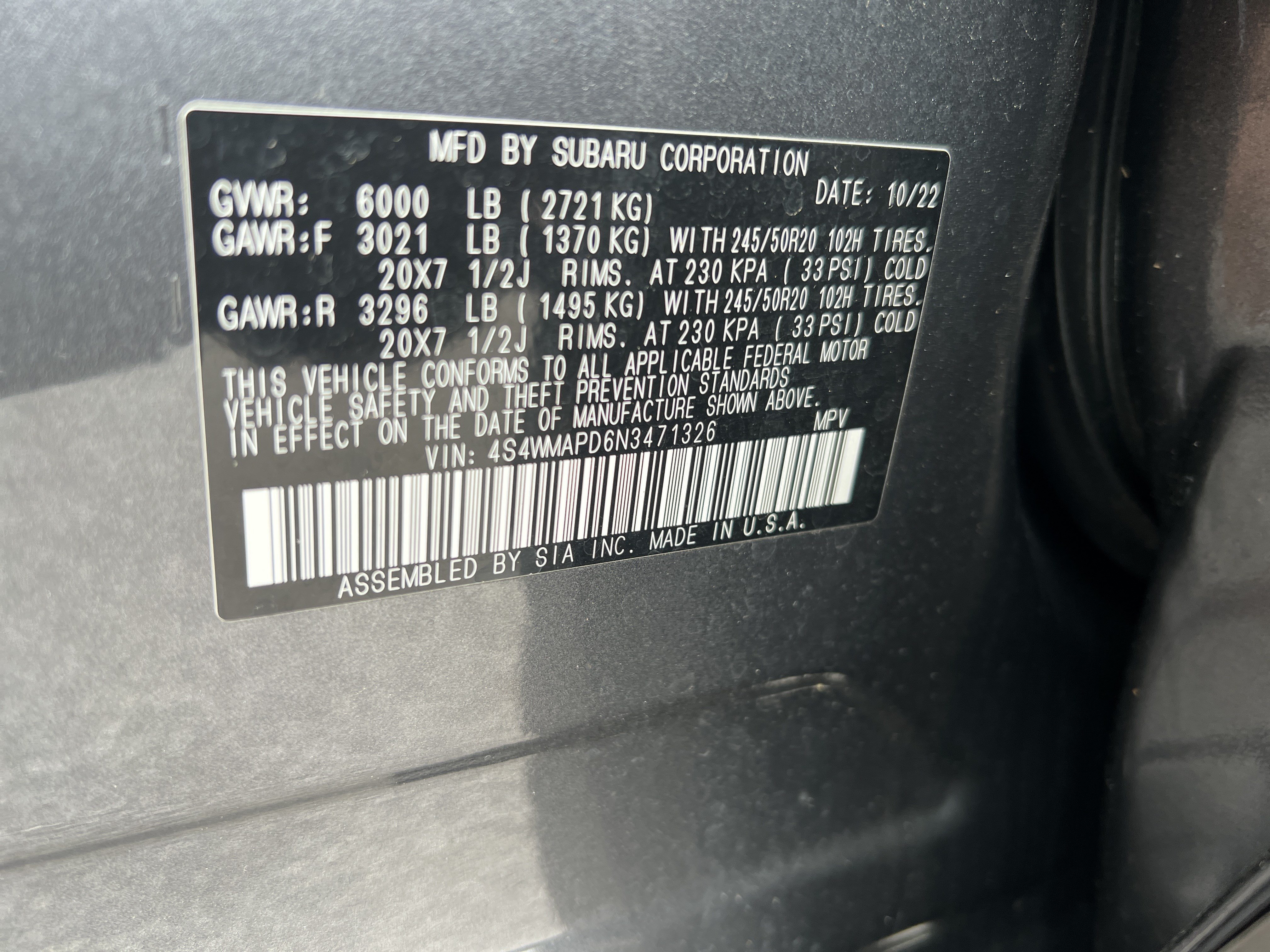 Used 2022 Subaru Ascent Limited w/ Technology Package AWD/4WD image 40