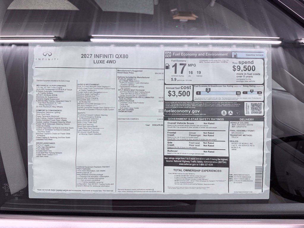 New 2027 INFINITI QX80 Luxe w/ Cargo Package AWD/4WD image 55