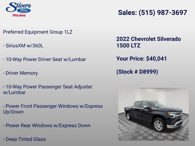 Used 2022 Chevrolet Silverado 1500 LTZ w/ LTZ Premium Package AWD/4WD image 8