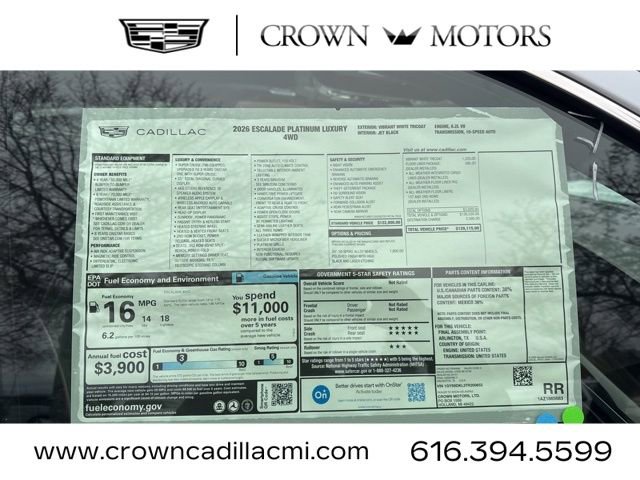 New 2026 Cadillac Escalade Platinum Luxury w/ LPO, Floor Liner Package image 16