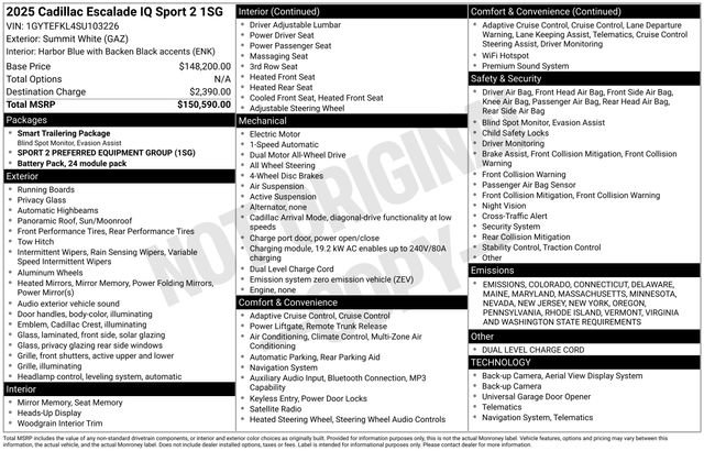 New 2025 Cadillac Escalade IQ Sport 2 image 19