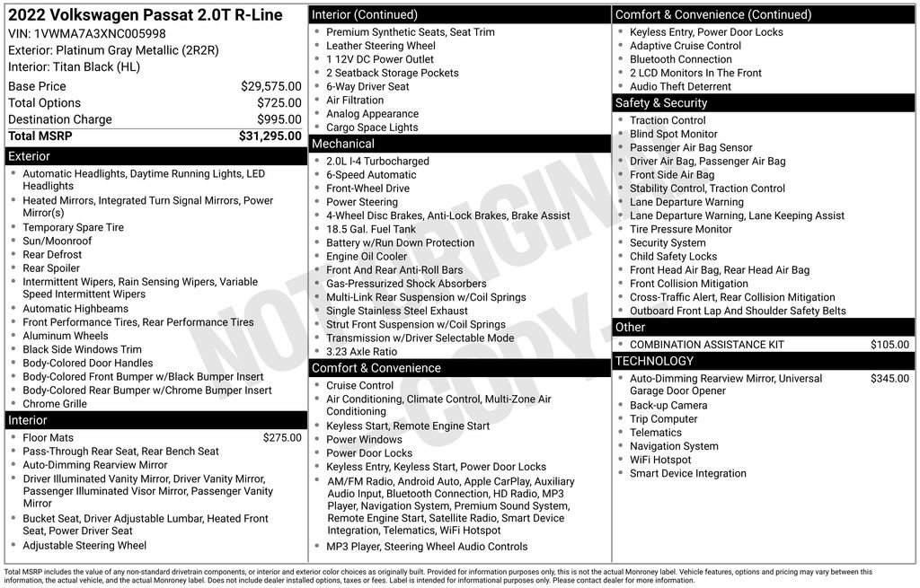 Used 2022 Volkswagen Passat 2.0T R-Line image 15
