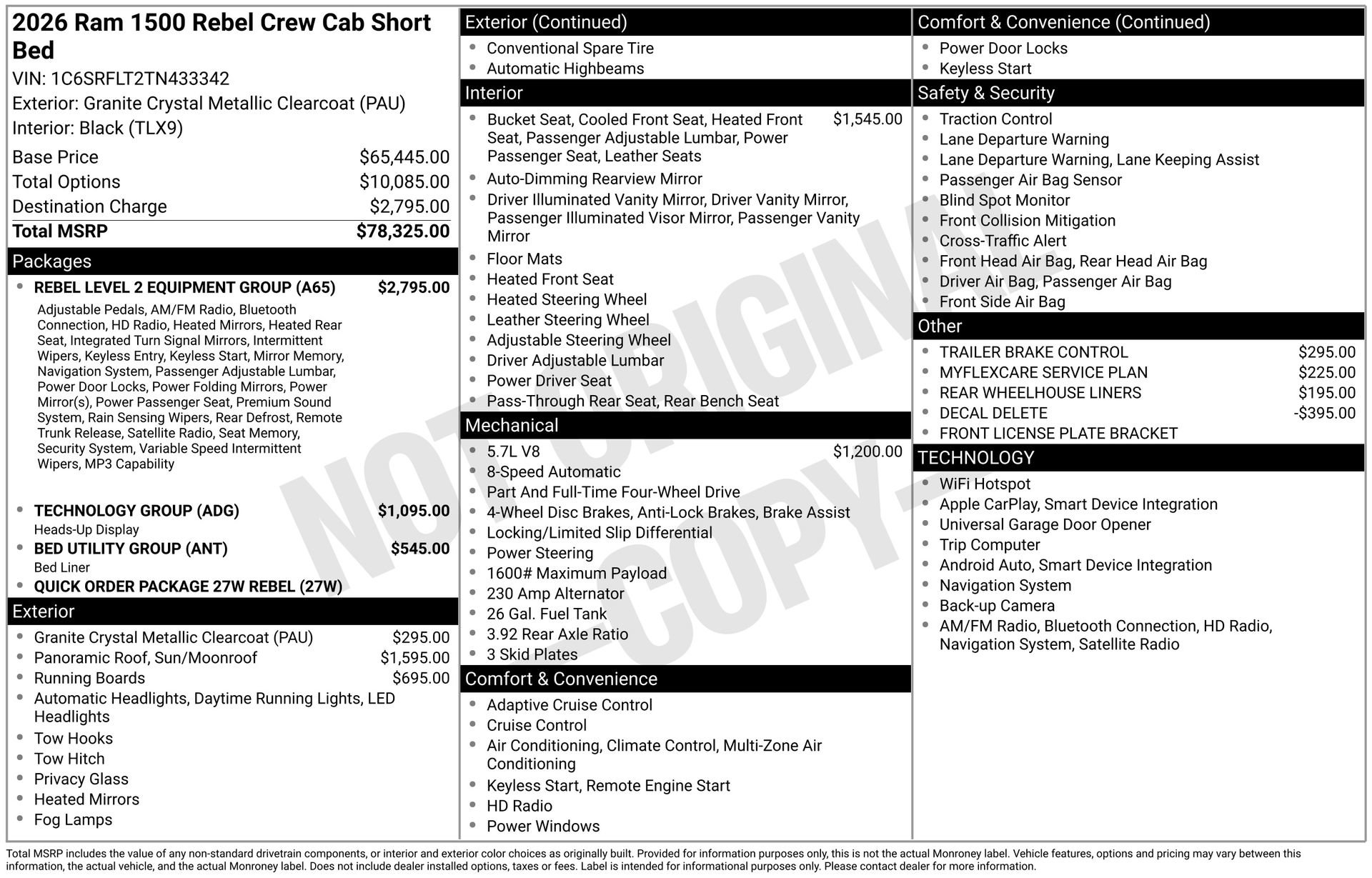 New 2026 RAM 1500 Rebel w/ Rebel Level 2 Equipment Group AWD/4WD image 3