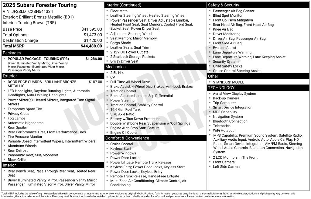 Used 2025 Subaru Forester Touring w/ Popular Package - Touring AWD/4WD image 26
