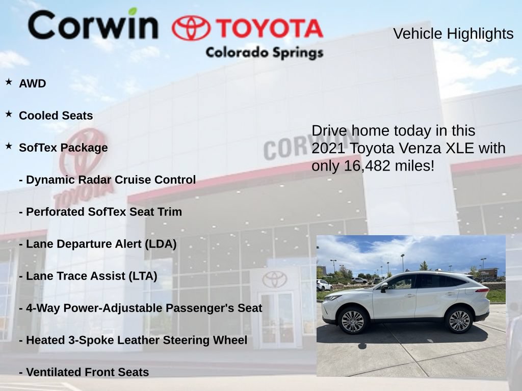 Used 2021 Toyota Venza XLE w/ Softex Package AWD/4WD image 7