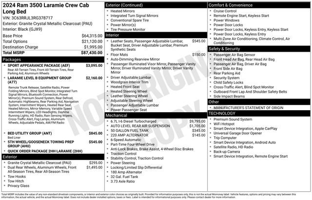 Used 2024 RAM 3500 Laramie w/ Sport Appearance Package AWD/4WD image 18