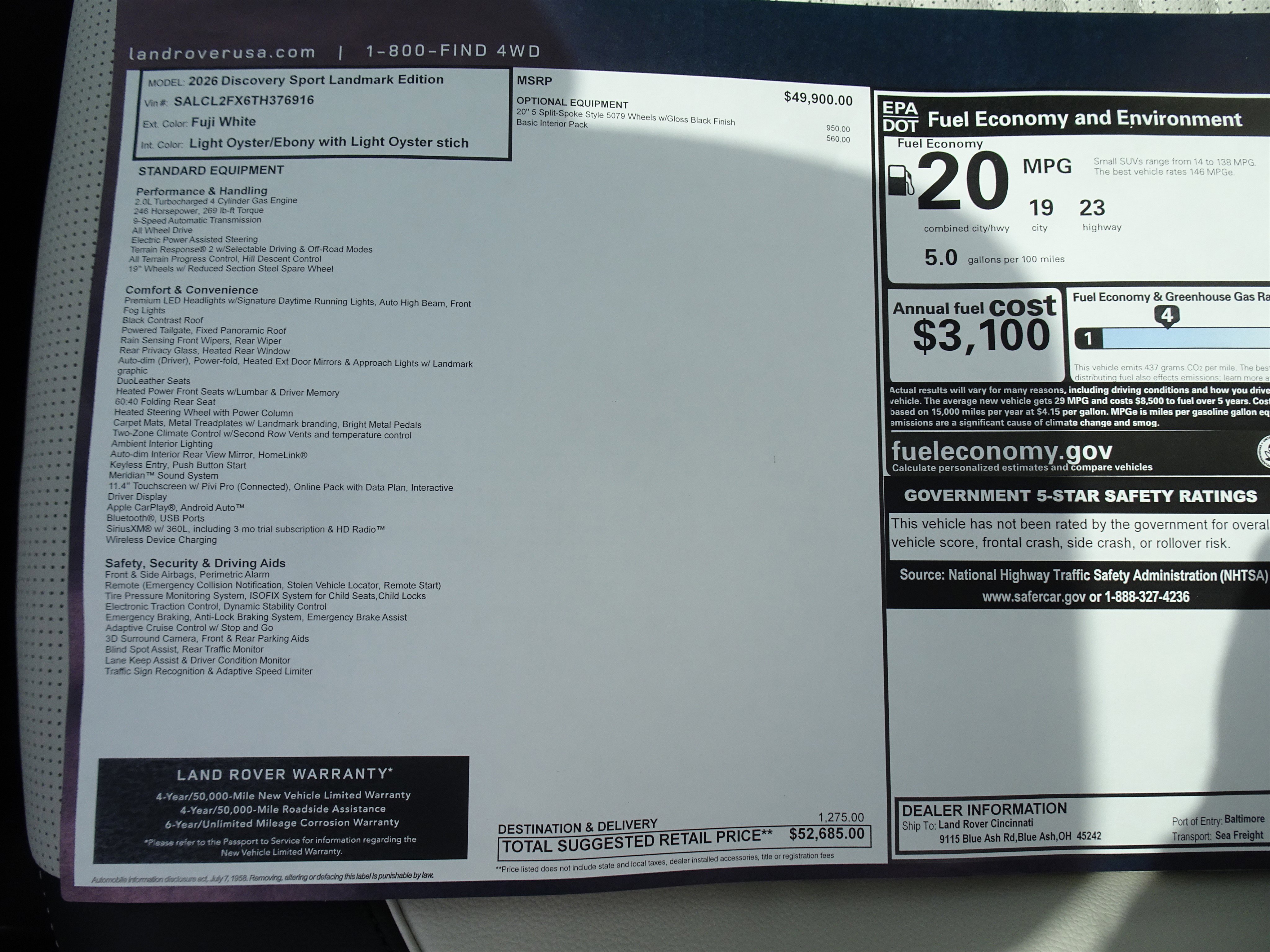 New 2026 Land Rover Discovery Sport Landmark image 6