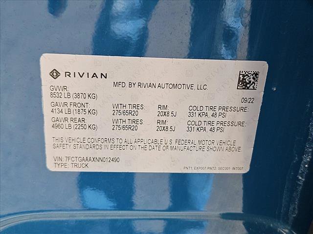 Used 2022 Rivian R1T Adventure AWD/4WD image 25