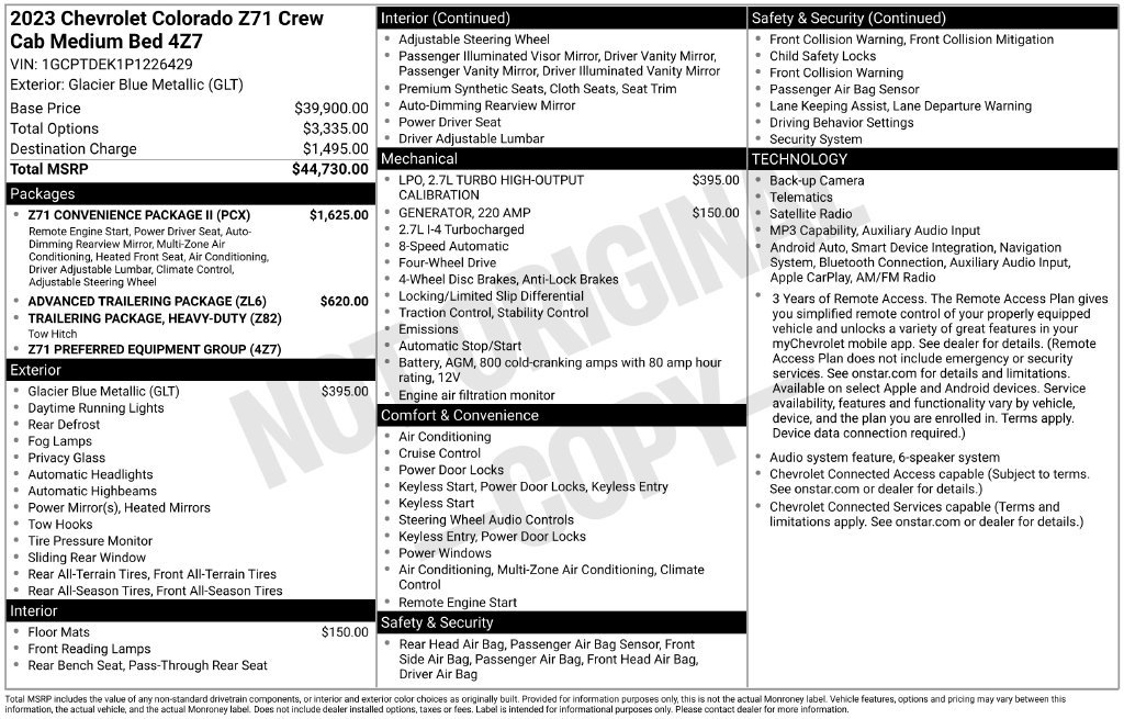 Used 2023 Chevrolet Colorado Z71 w/ Z71 Convenience Package 2 AWD/4WD image 25