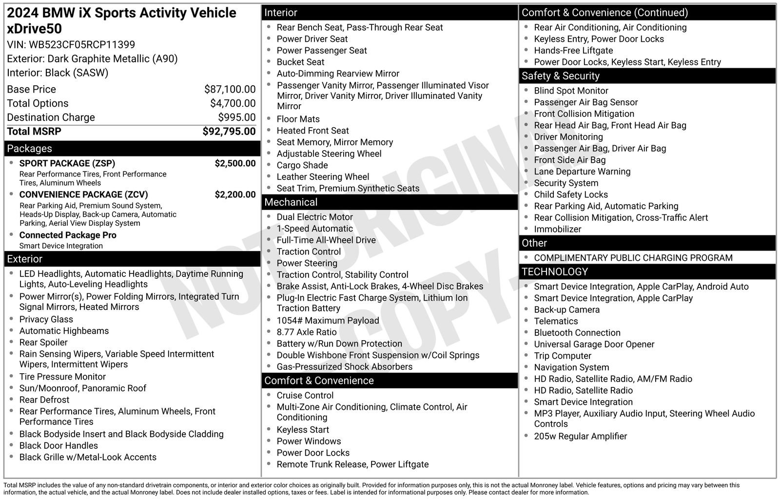 Used 2024 BMW iX xDrive50 w/ Sport Package AWD/4WD image 35