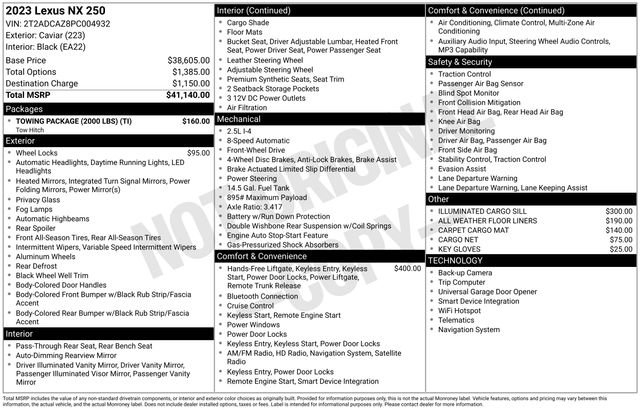 Used 2023 Lexus NX 250 FWD w/ Towing Package (2000 Lbs) image 6