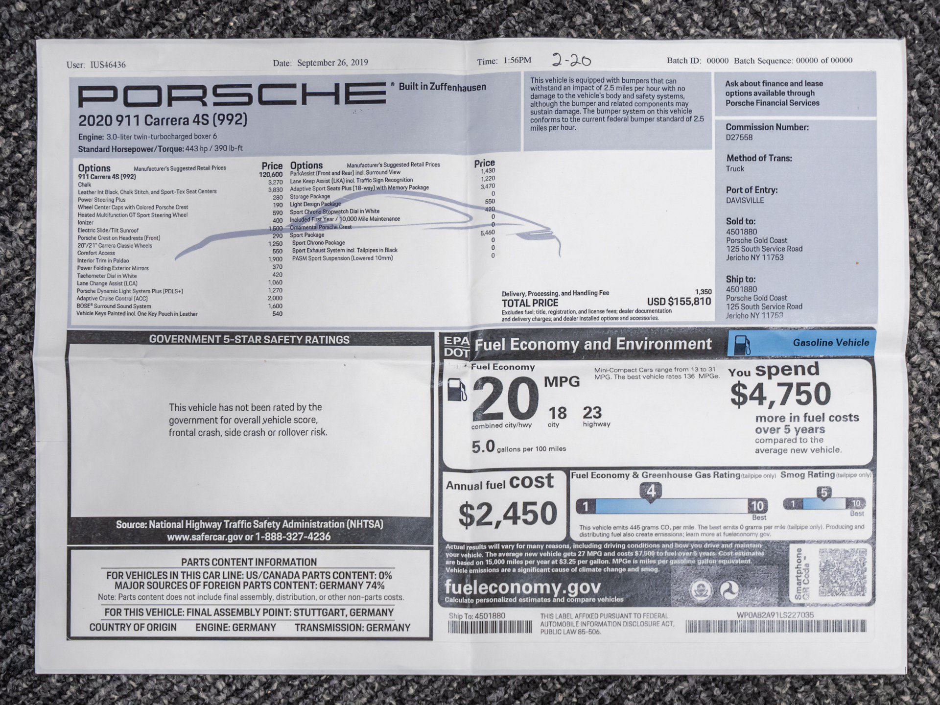 Used 2020 Porsche 911 Carrera 4S AWD/4WD image 79