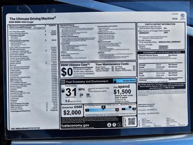 New 2026 BMW 430i Coupe w/ Parking Assistance Package image 17