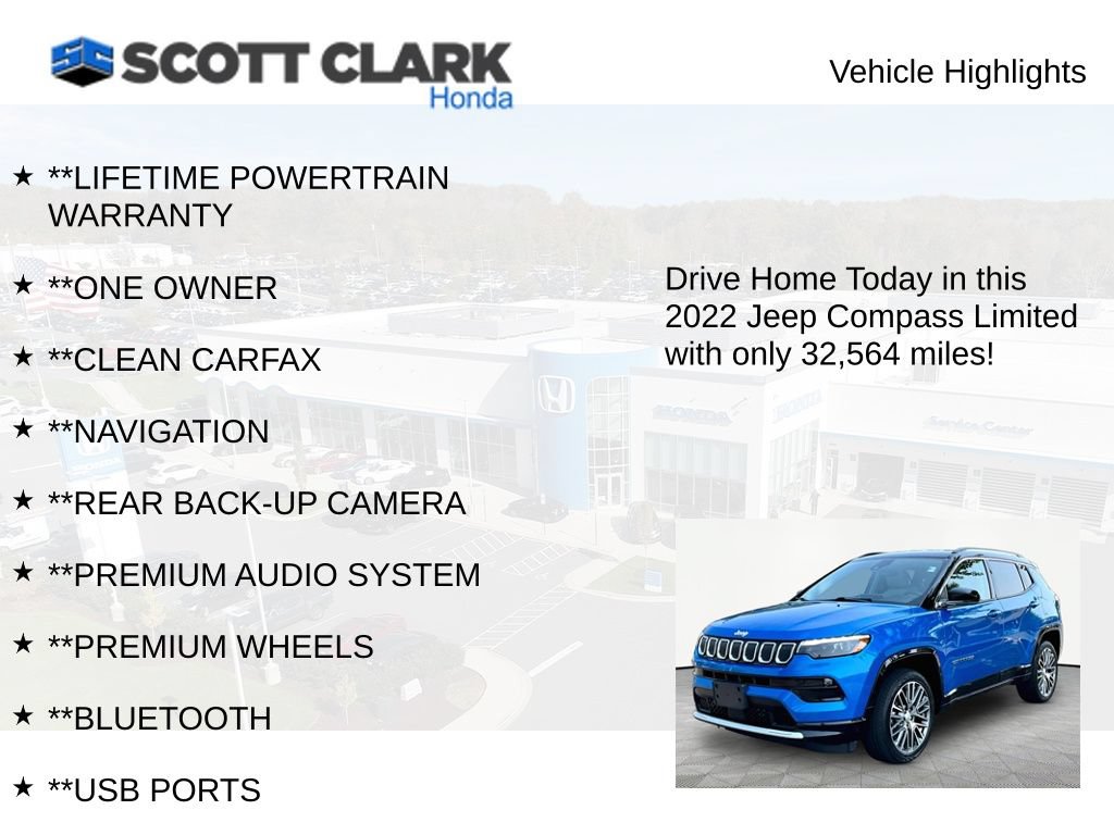 Used 2022 Jeep Compass Limited w/ Elite Group AWD/4WD image 11