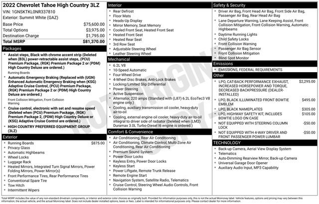 Used 2022 Chevrolet Tahoe High Country image 2