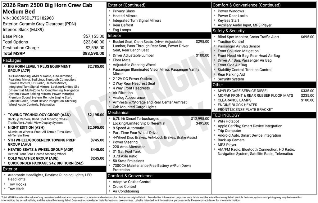 New 2026 RAM 2500 Big Horn AWD/4WD image 7
